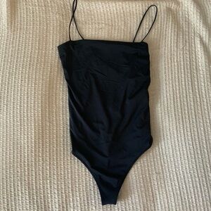 Abercrombie & Fitch Black Bra Free Tank Bodysuit Spaghetti Strap Size XS